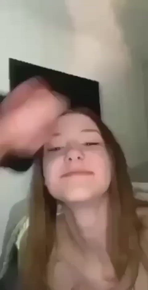 amateur big dick blowjob cockslap teen massive-cock real-couples gif