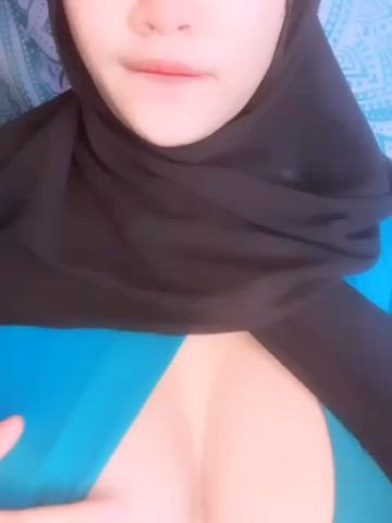 big tits hijab tits gif