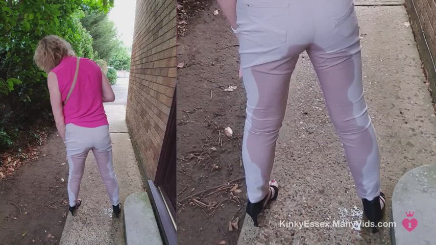 amateur milf mature outdoor pee peeing piss pissing public gif