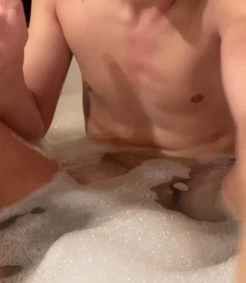 bwc bath bathtub big dick cock fat cock masturbating solo teen gif