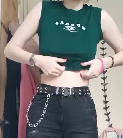 Accidental Amateur Big Tits Sheer Clothes Teen Tight Tits gif