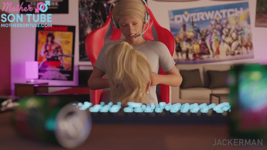 [Jackerman] Southern Hospitality - Mom Gives Son Blowjob While He's Gaming