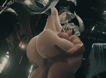 3D Futanari Lesbian Missionary gif