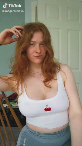 Cleavage Handjob Redhead TikTok gif