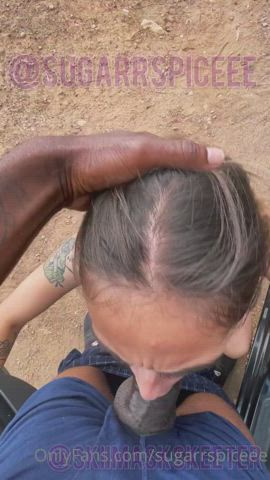 bbc ballplay blowjob face fuck gagging interracial latina pov sloppy gif