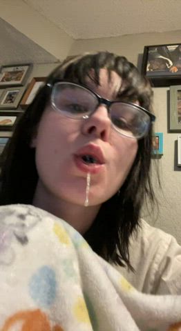 Drooling Spit Wet Glasses gif