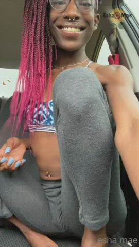 cute dildo ebony feet glasses nerd petite pussy toes gif
