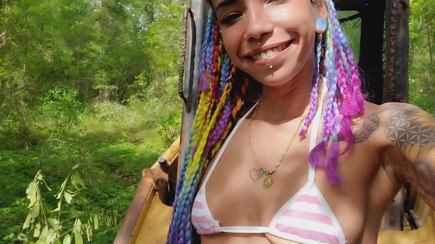 POV: you're about to do some yard work and I come over to distract you.