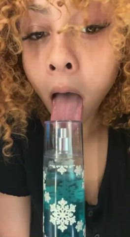 Curly Hair Sucking Tease gif