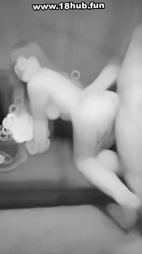 blowjob brunette cute double blowjob naked natural tits sex tiktok gif