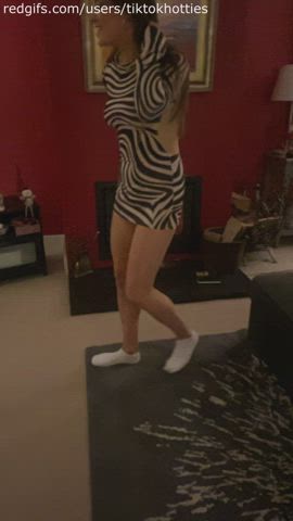 brunette dress legs moaning sfw skinny teen tight tiktok gif