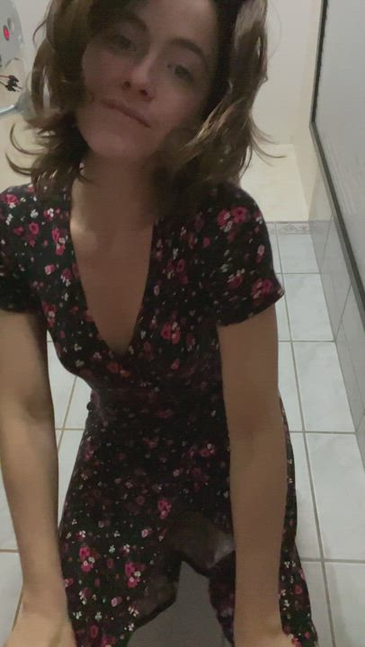 Public restroom had a shower. I figured why not? [GIF]