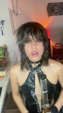 Goth Leather Pretty Smoking gif