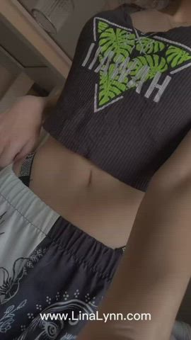 20 years old babe belly button cute dancing selfie tiktok gif