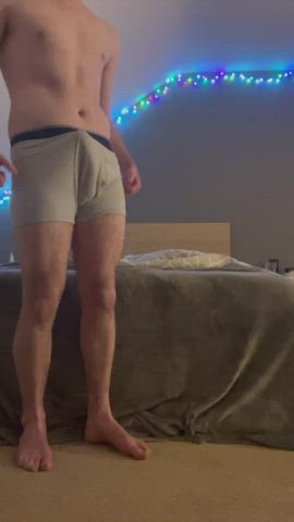 stroking my uncut cock for you