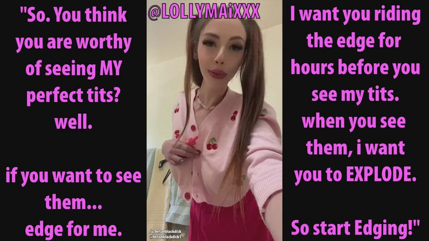 You need to edge for hours before you can see her perfect tits