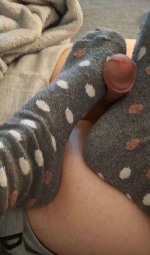 Not even hard and already leaking... No naked feet and no pleasure for your balls