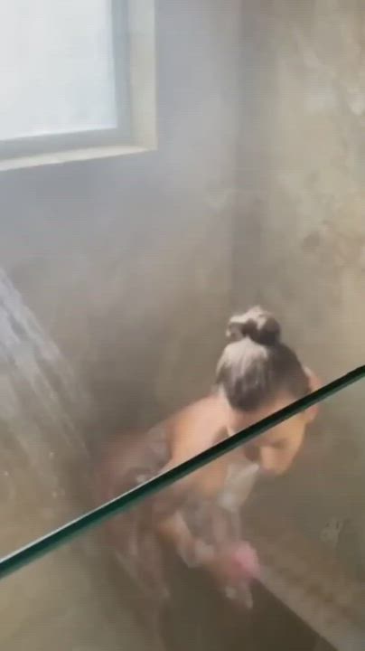 Amateur Celebrity Homemade Model OnlyFans Shower Soapy gif