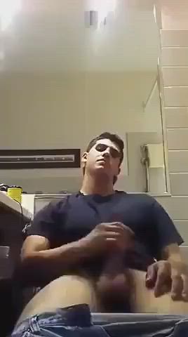 big dick cock cum cumshot gay hairy cock jerk off male masturbation solo gif