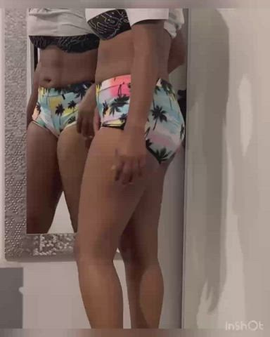 ass booty bubble butt changing room flashing jiggling milf panties voyeur gif