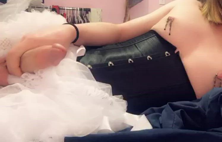 Corset Masturbating Trans gif