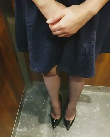 Elevator High Heels Nylons gif