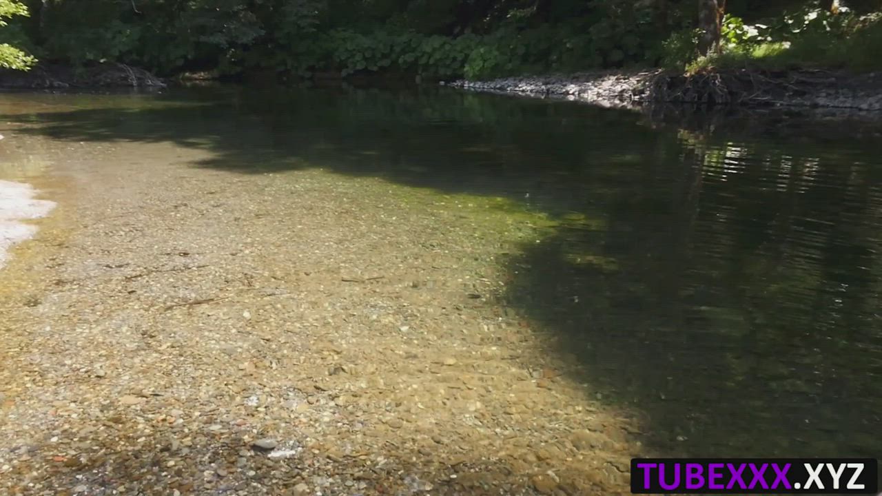 Hot blonde having sex in nature