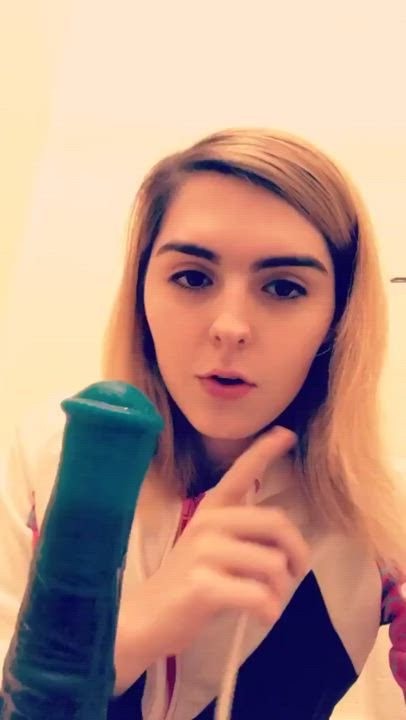 Deepthroating a toy
