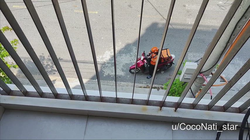 Open balcony, second floor...a good place for a piss?