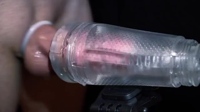 Cock milking hard cock with fleshlight
