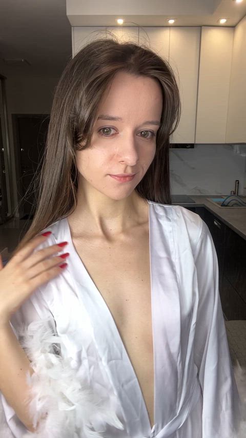 19 years old boots booty cute kitchen looking back tease teasing teen gif