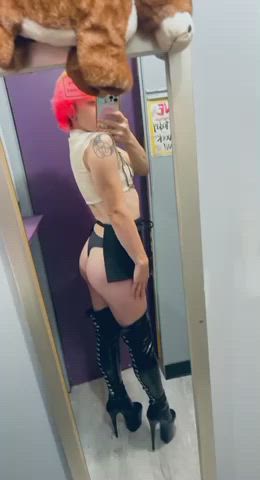 ass ftm heels short hair stripper thong gif