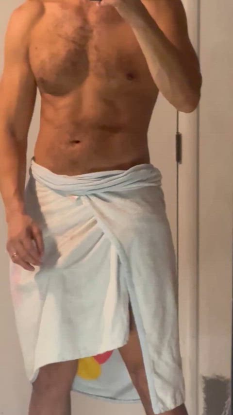 amateur big dick cock towel gif