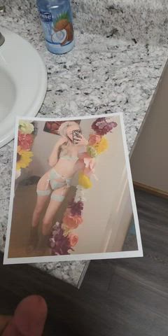 Blonde Cuckold Cum Cumshot Lingerie Tiny Tribute gif