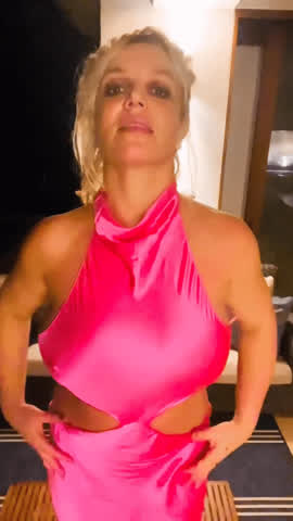 blonde britney spears celebrity dress milf pink pokies white girl gif