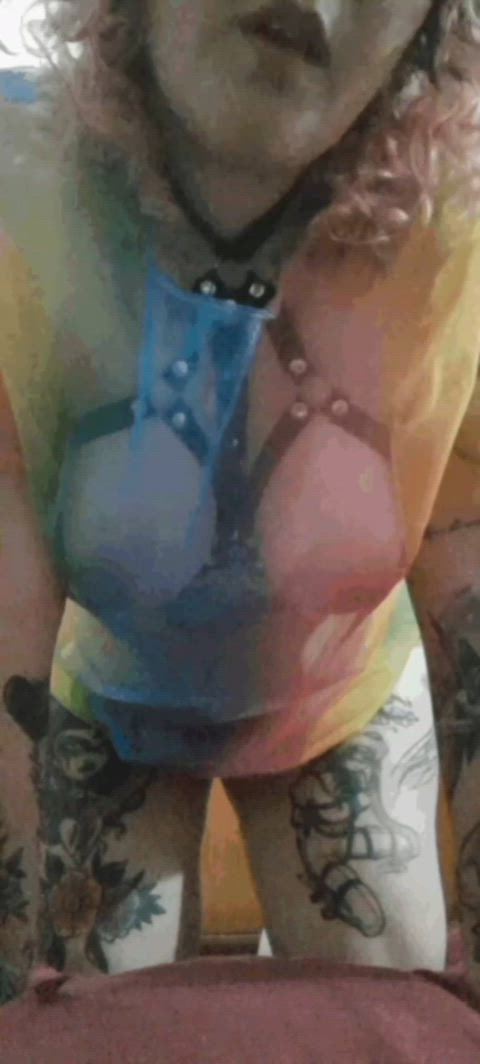 amateur babe big tits boobs cute doggystyle natural tits pov tattoo r/ddlg gif