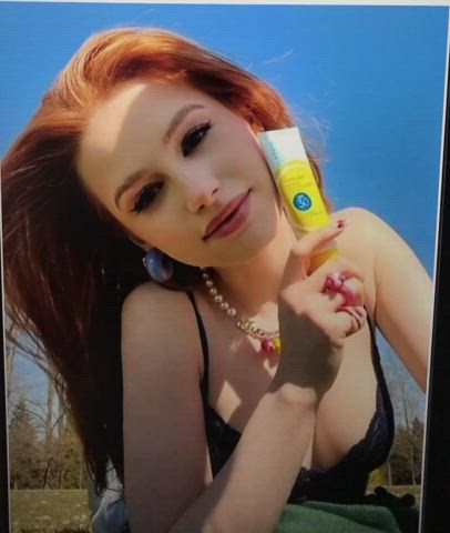celebrity cock cum cumshot madelaine petsch male masturbation masturbating redhead