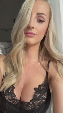 Blonde Boobs Lingerie gif