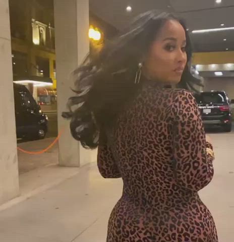 Booty Catsuit Ebony Slow Motion Thick gif
