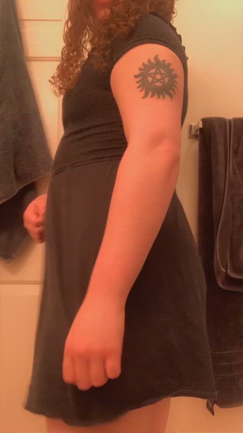 I hope nobody looks under my dress today…