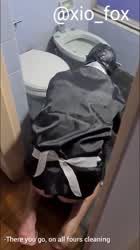 [OC] I love to bust his balls while he cleans the house, another emasculating act