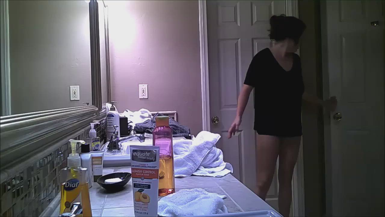 Bathroom Hidden Cam Voyeur gif