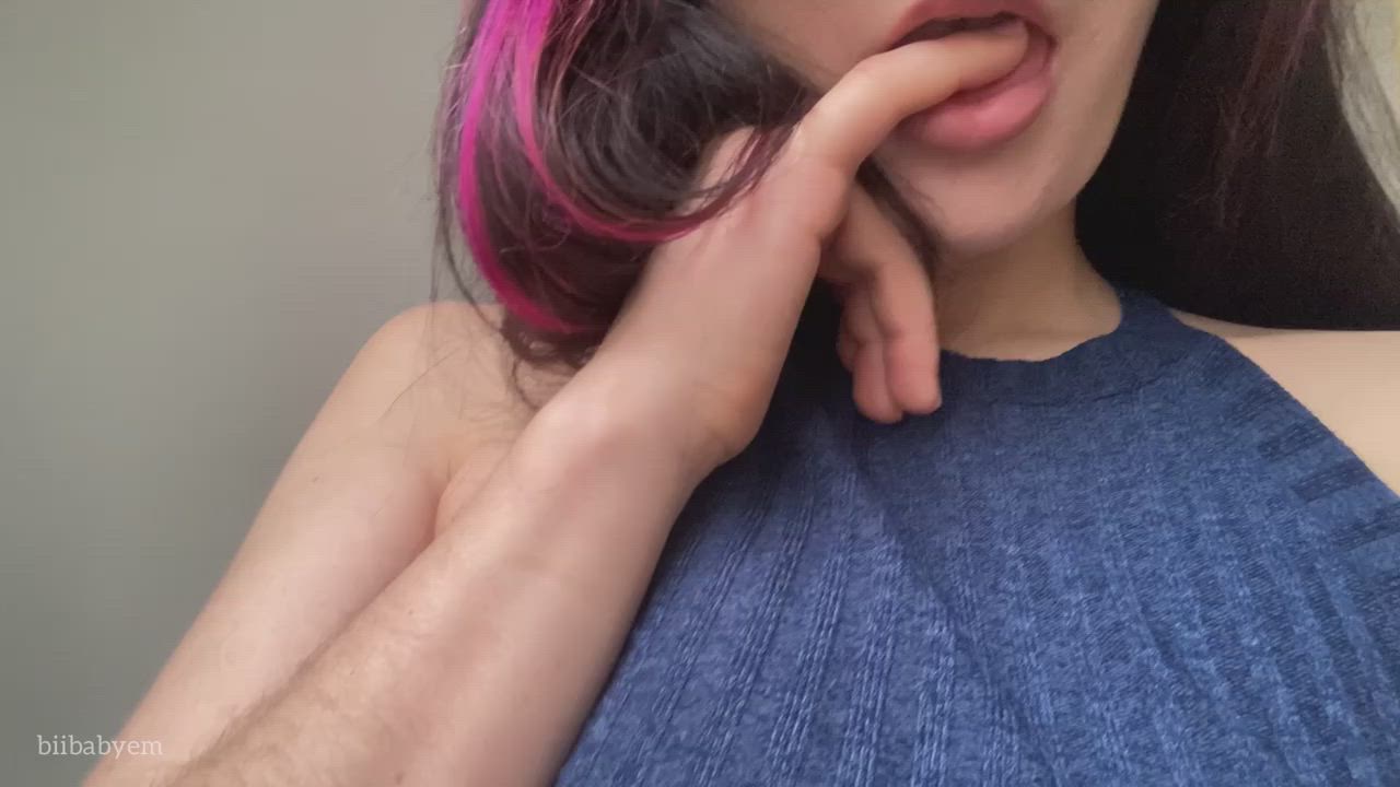 Camel Toe Natural Tits Pokies Shorts Tongue Fetish gif