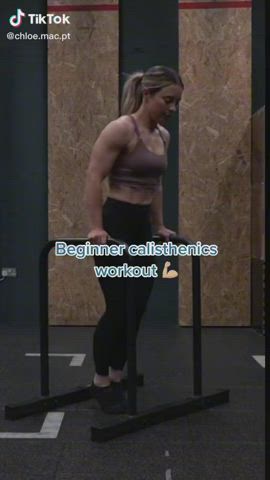blonde fitness muscular girl ponytail tiktok workout gif