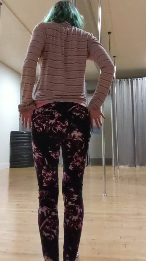 ass cute onlyfans pale panties stripper striptease tease green hair gif