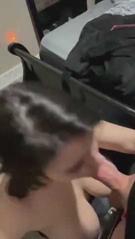 Big Tits Blowjob Brunette gif