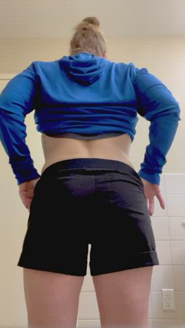 Pulling them down at work so you can see my pretty panties 😘