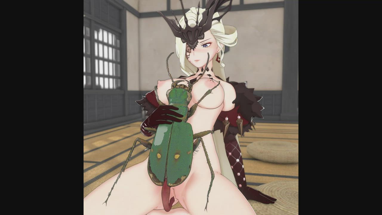 Green Tiger Beetle and La Signora going at it