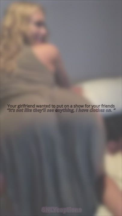 Caption Cuckold Dancing Girlfriend Hotwife Sharing Tease Teasing Twerking gif