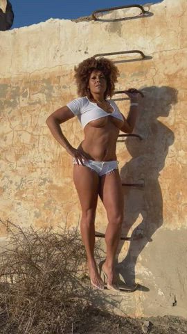 Posing doing an under boob shot and get attacked by a fly. Not cool.